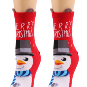 Snowman Print Merry Christmas Socks