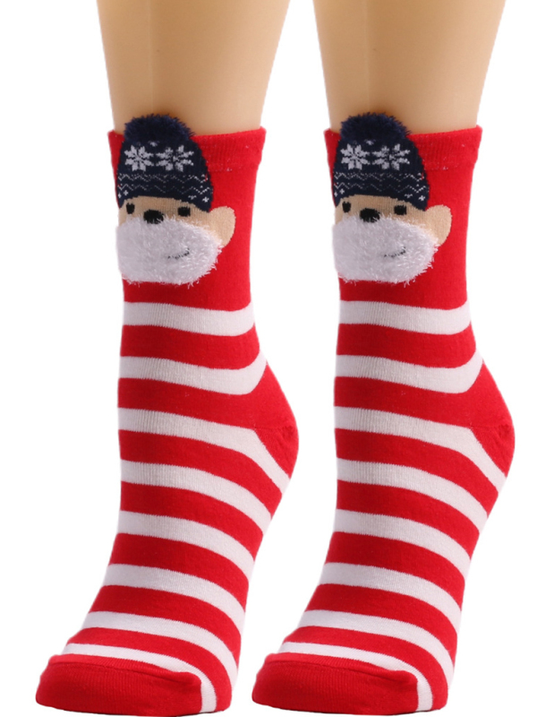 Festive Stripe Santa Christmas Socks - Image 3