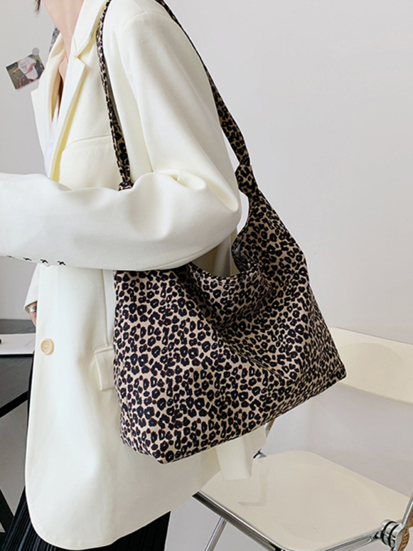 New leopard print shoulder bag canvas shopping bag - Image 8
