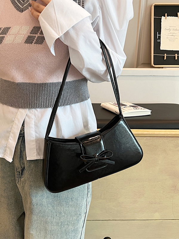 Bowknot underarm shoulder bag small square handbag - Image 6