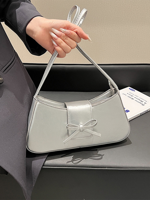 Bowknot underarm shoulder bag small square handbag - Image 10