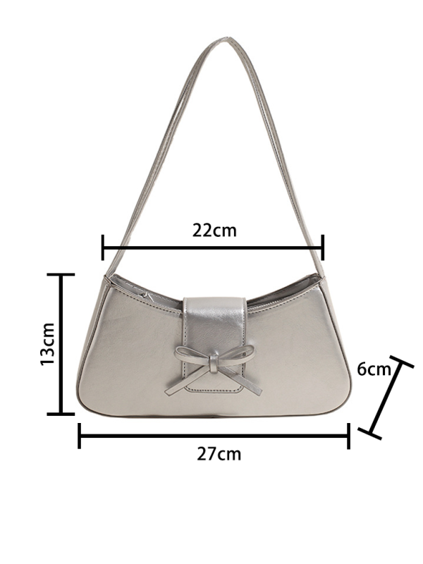 Bowknot underarm shoulder bag small square handbag - Image 9