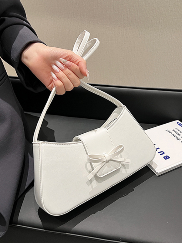 Bowknot underarm shoulder bag small square handbag - Image 16