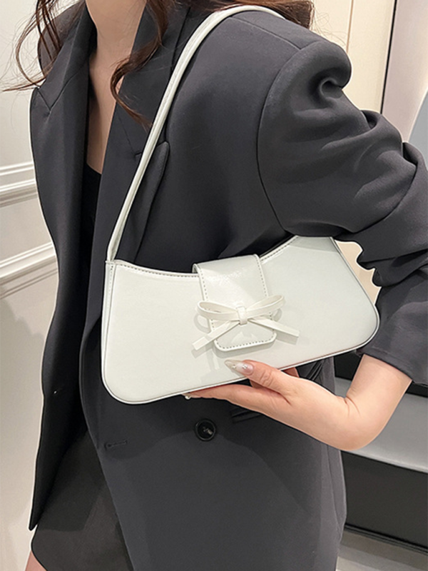 Bowknot underarm shoulder bag small square handbag - Image 4