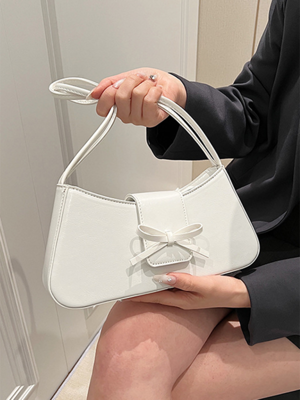 Bowknot underarm shoulder bag small square handbag - Image 15