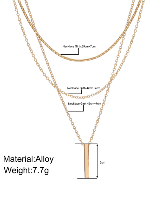 Personalized multi-layered necklace with small vertical pendant clavicle necklace - Image 9