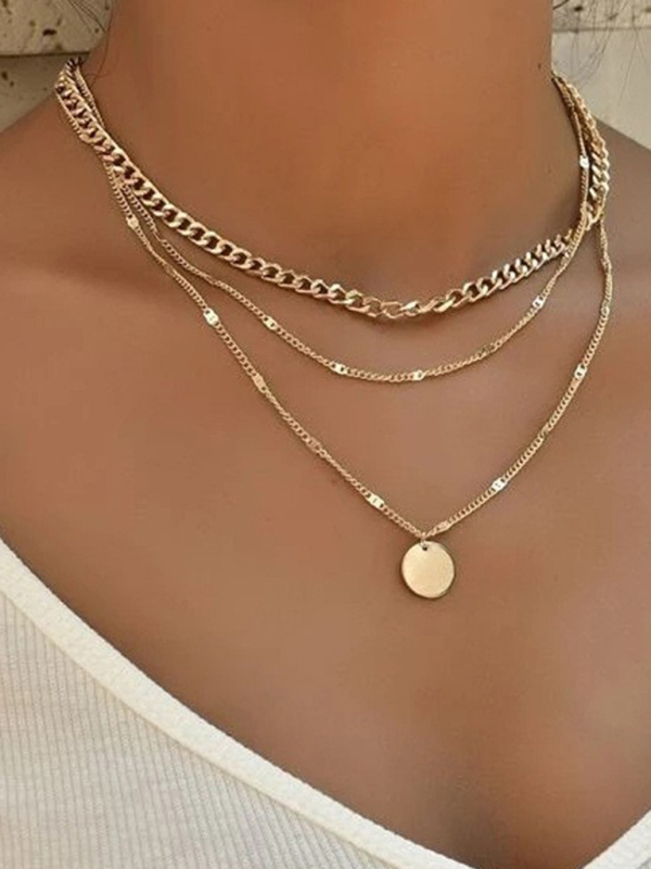 Personalized multi-layered necklace with small vertical pendant clavicle necklace - Image 8