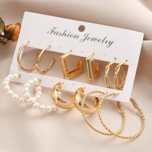 Square Geometric Earrings Retro Earrings Earring Set 6 Pieces