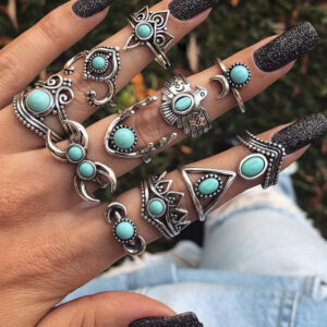 New rings, retro bohemian hollow 11-piece set