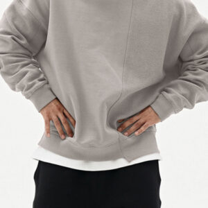 Men's Knitted Stitching Solid Color Casual Crew Neck Sweatshirt