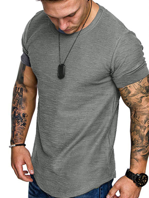 Short-sleeved T-shirt bamboo cotton solid color round neck T-shirt men's bottoming shirt - Image 4