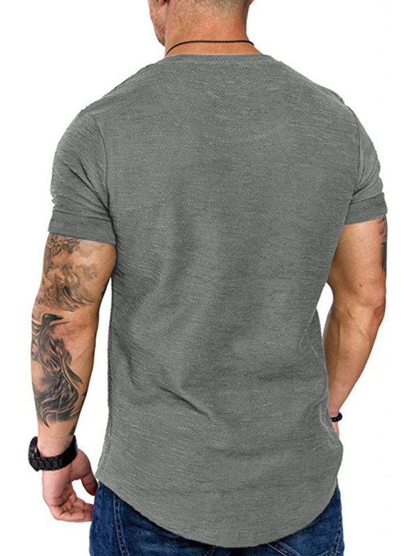 Short-sleeved T-shirt bamboo cotton solid color round neck T-shirt men's bottoming shirt - Image 14