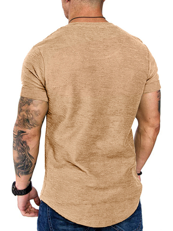 Short-sleeved T-shirt bamboo cotton solid color round neck T-shirt men's bottoming shirt - Image 12