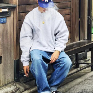 Men's new solid color round neck long sleeve sweatshirt