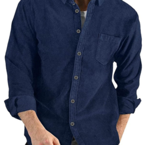 Long-sleeved shirt corduroy lapel button loose casual jacket