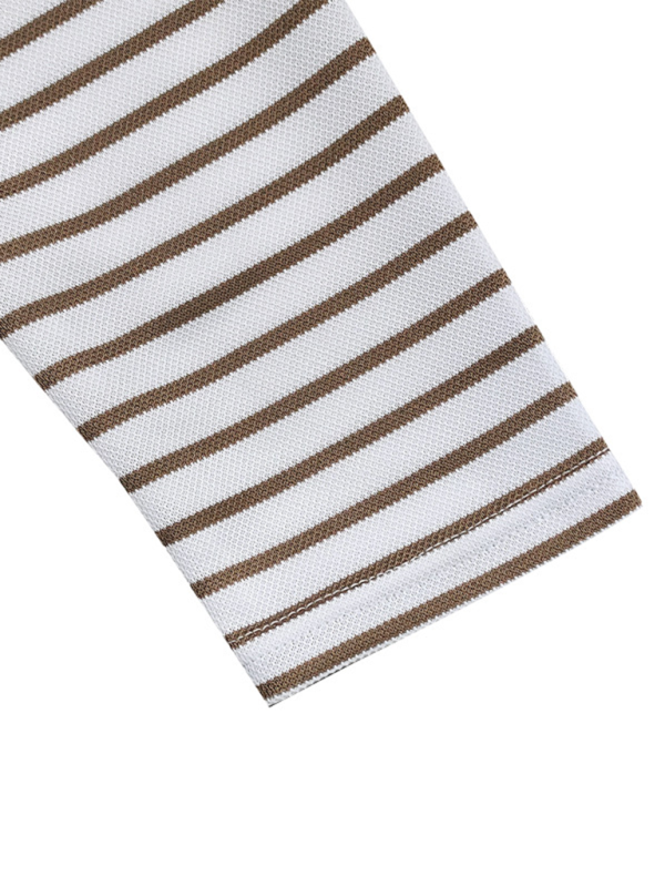 Long Sleeve Henley Shirt Casual Horizontal Striped Henley T-Shirt - Image 12