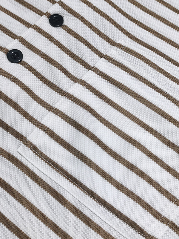 Long Sleeve Henley Shirt Casual Horizontal Striped Henley T-Shirt - Image 13