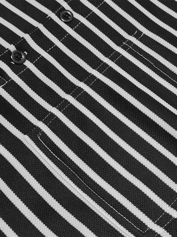 Long Sleeve Henley Shirt Casual Horizontal Striped Henley T-Shirt - Image 16