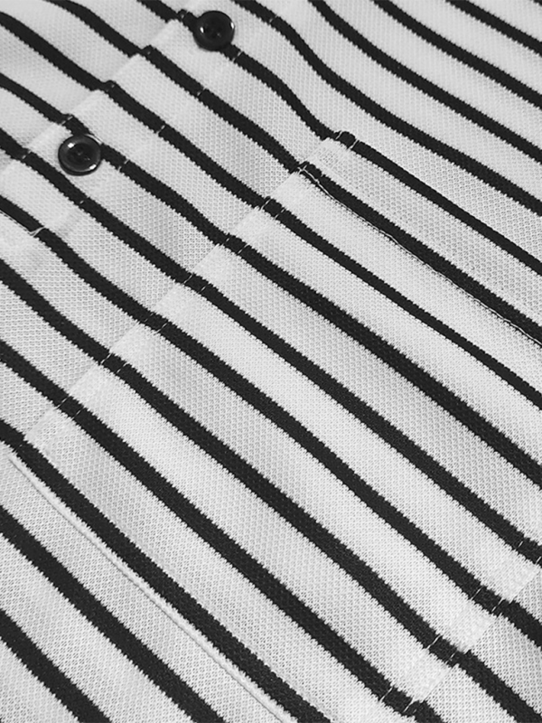 Long Sleeve Henley Shirt Casual Horizontal Striped Henley T-Shirt - Image 6