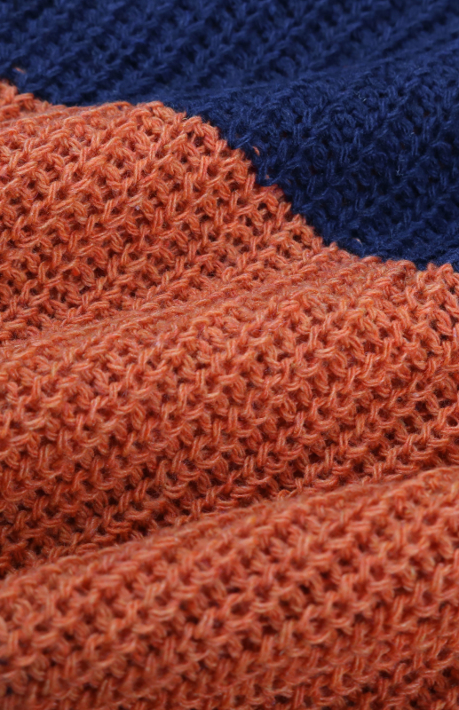 Ladies V-Neck Striped Stitching Sweater - Image 4