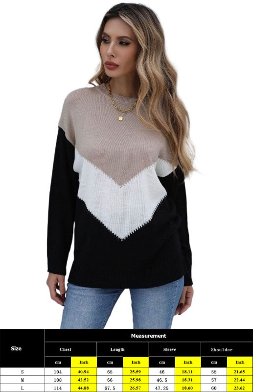 Chevron Knit Loose Shoulder Sweater - Image 2