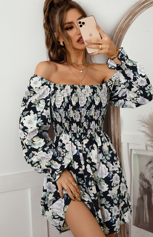 Floral Square Neck Woven Mini Dress - Image 6