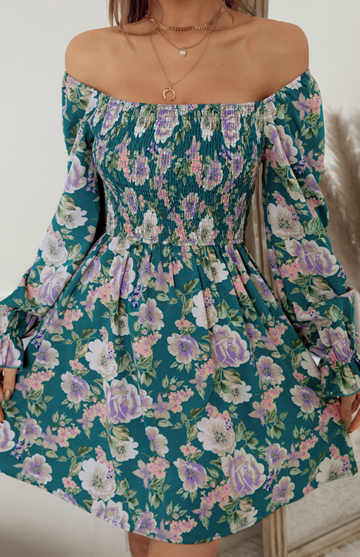 Floral Square Neck Woven Mini Dress - Image 13