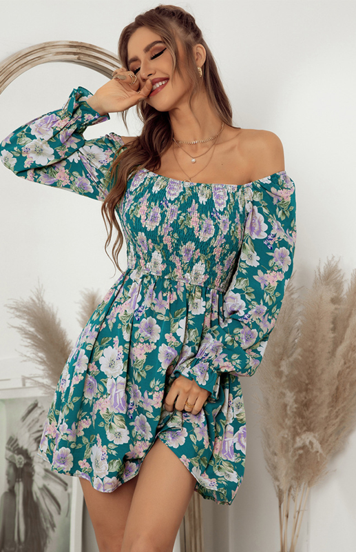 Floral Square Neck Woven Mini Dress - Image 14