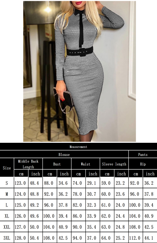 Women'S Casual Slim Belt Print Dress - Image 2