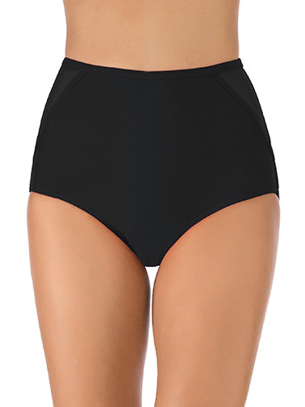 Women's High Elasticity Solid Nylon Swim Bottoms for Spring-Summer Leisure