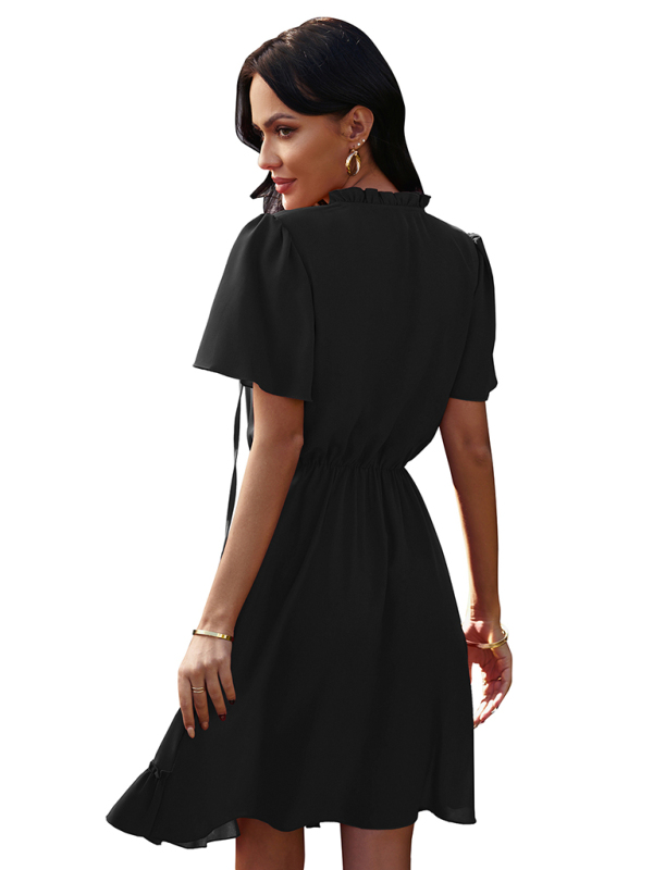 Women's high neck loose Ruffle Dress - Image 4
