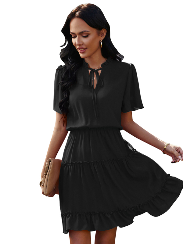 Women's high neck loose Ruffle Dress - Image 18