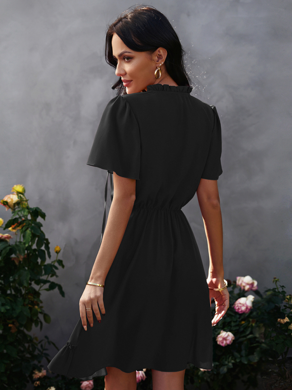 Women's high neck loose Ruffle Dress - Image 16