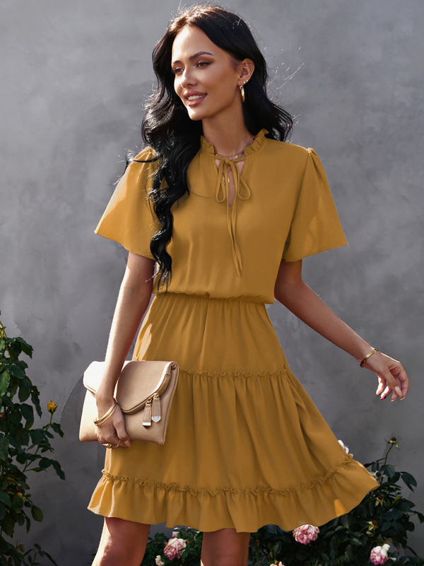 Women's high neck loose Ruffle Dress - Image 3