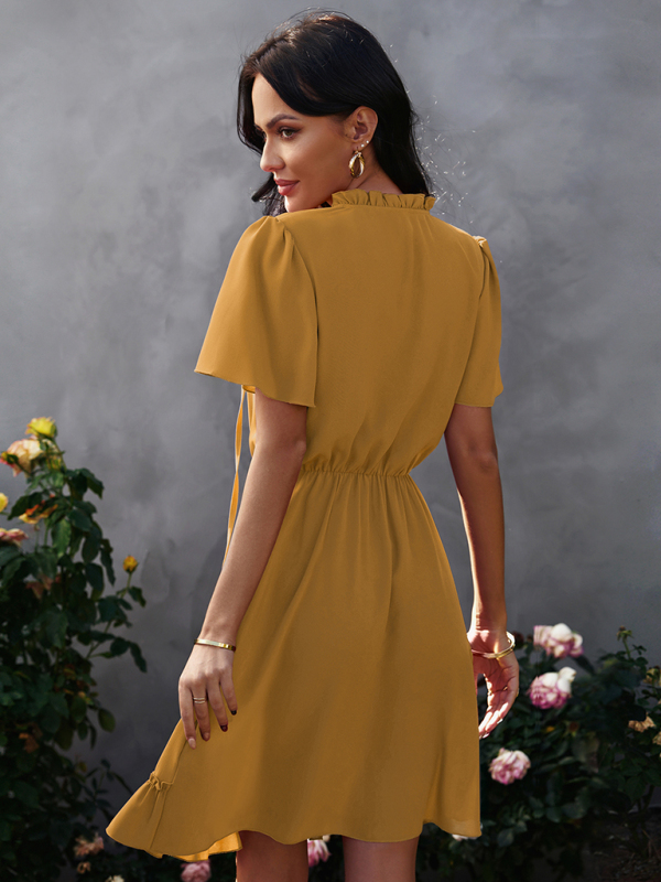 Women's high neck loose Ruffle Dress - Image 13