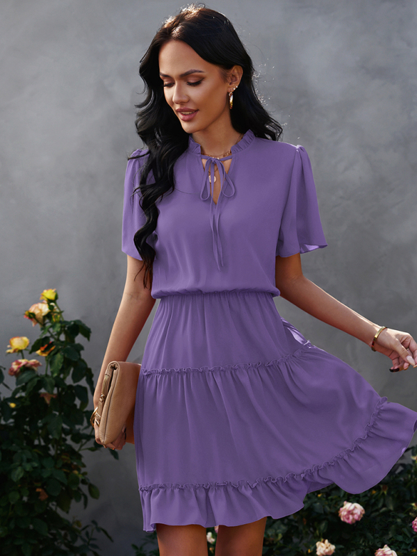 Women's high neck loose Ruffle Dress - Image 2