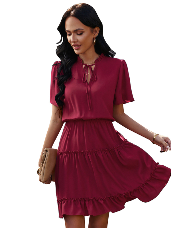 Women's high neck loose Ruffle Dress - Image 9