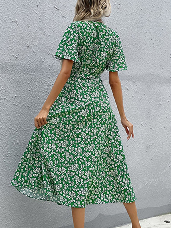Women's Western Green Slim Fit Print Dress - Image 5