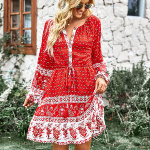 Bohemian Print Vacation Dress for Women