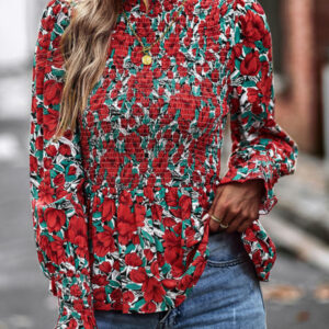 Elegant and elegant women's waist round neck top spring and autumn four seasons