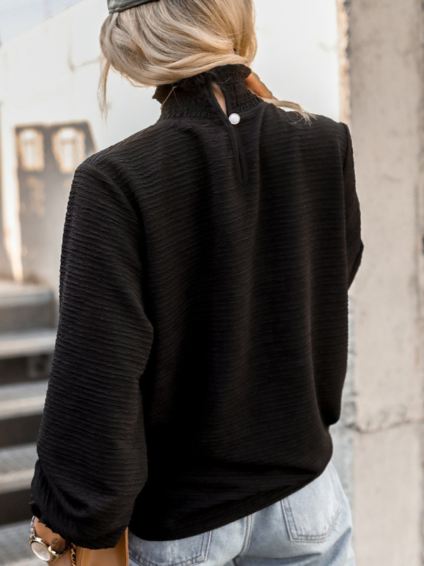 New women's all-match loose solid color top shirt - Image 2