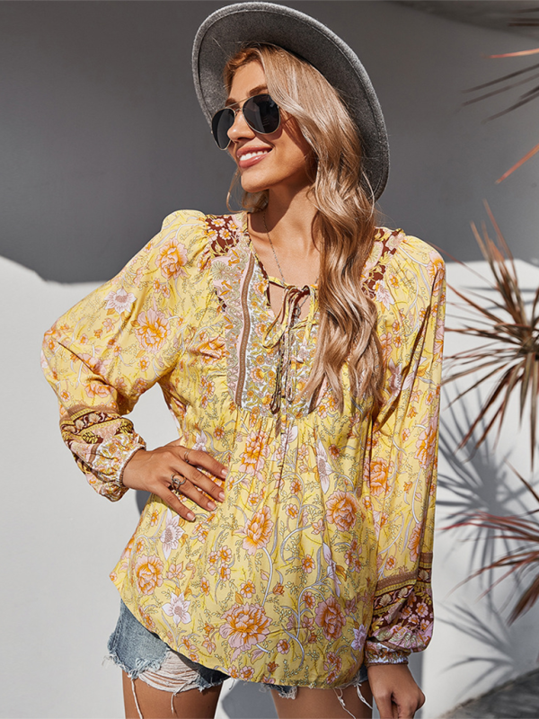Bohemian Paisley Women's Blouse - Image 4