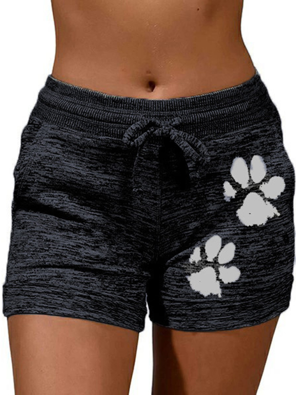 Women's printed bottoming quick-drying shorts yoga pants casual sports waist elastic shorts - Image 6