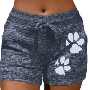 Women's printed bottoming quick-drying shorts yoga pants casual sports waist elastic shorts