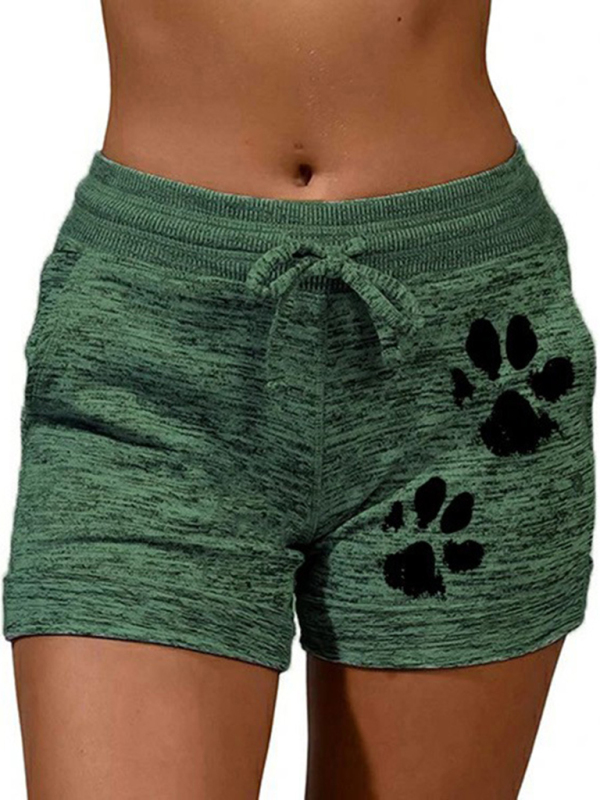 Women's printed bottoming quick-drying shorts yoga pants casual sports waist elastic shorts - Image 4