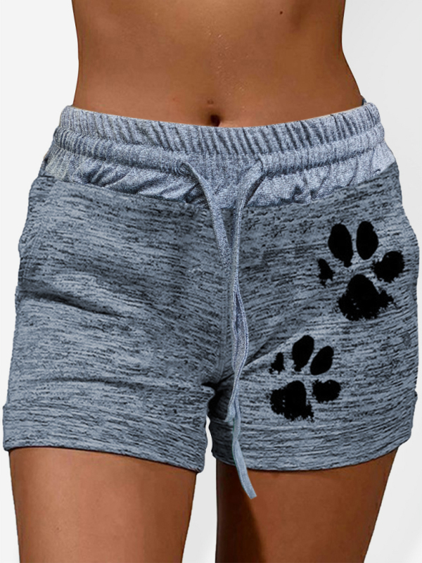 Women's printed bottoming quick-drying shorts yoga pants casual sports waist elastic shorts - Image 2