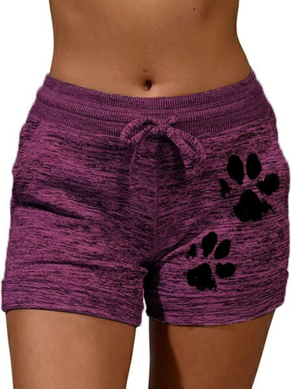 Women's printed bottoming quick-drying shorts yoga pants casual sports waist elastic shorts - Image 5
