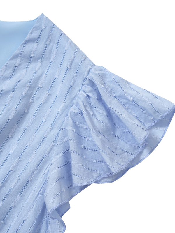 Women's clothing European and American solid color V-neck waist fresh wind dress for women - Image 10