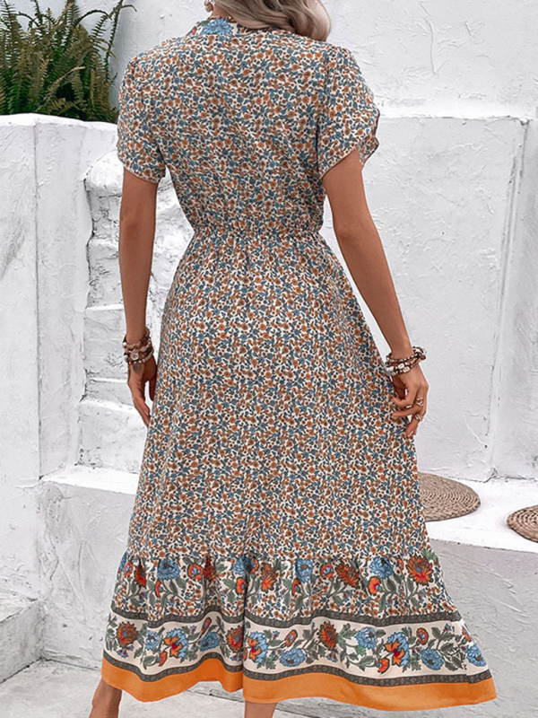 New fashion ethnic style V-neck floral dress - Image 2