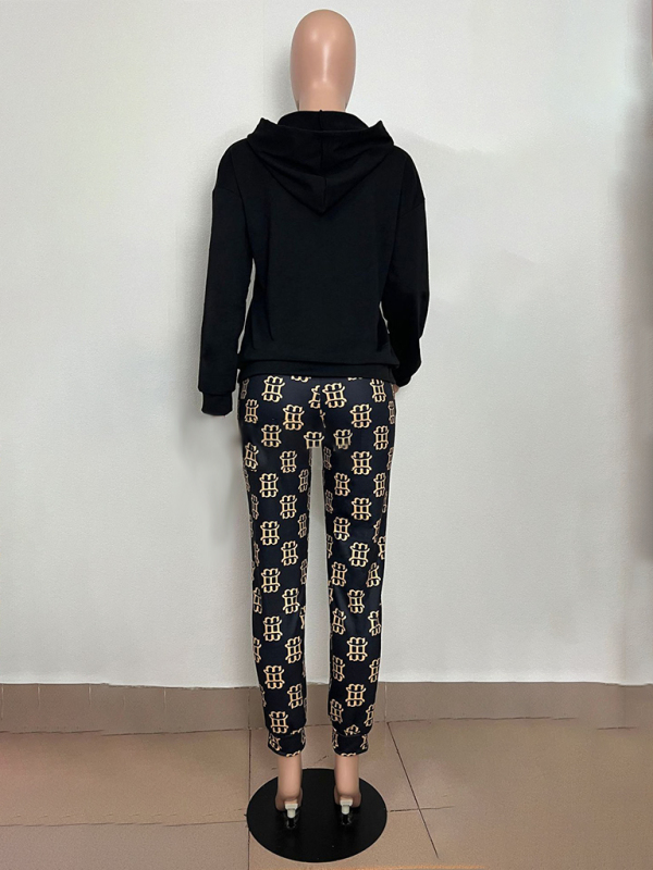 Printed long-sleeved trousers set High-quality sweater set - Image 14